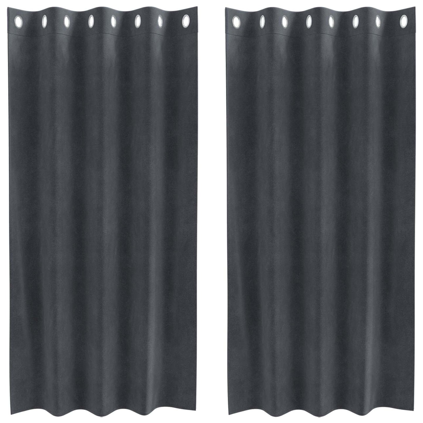Vidaxl cortinas opacas 2 piezas terciopelo gris claro 140 x 175 cm