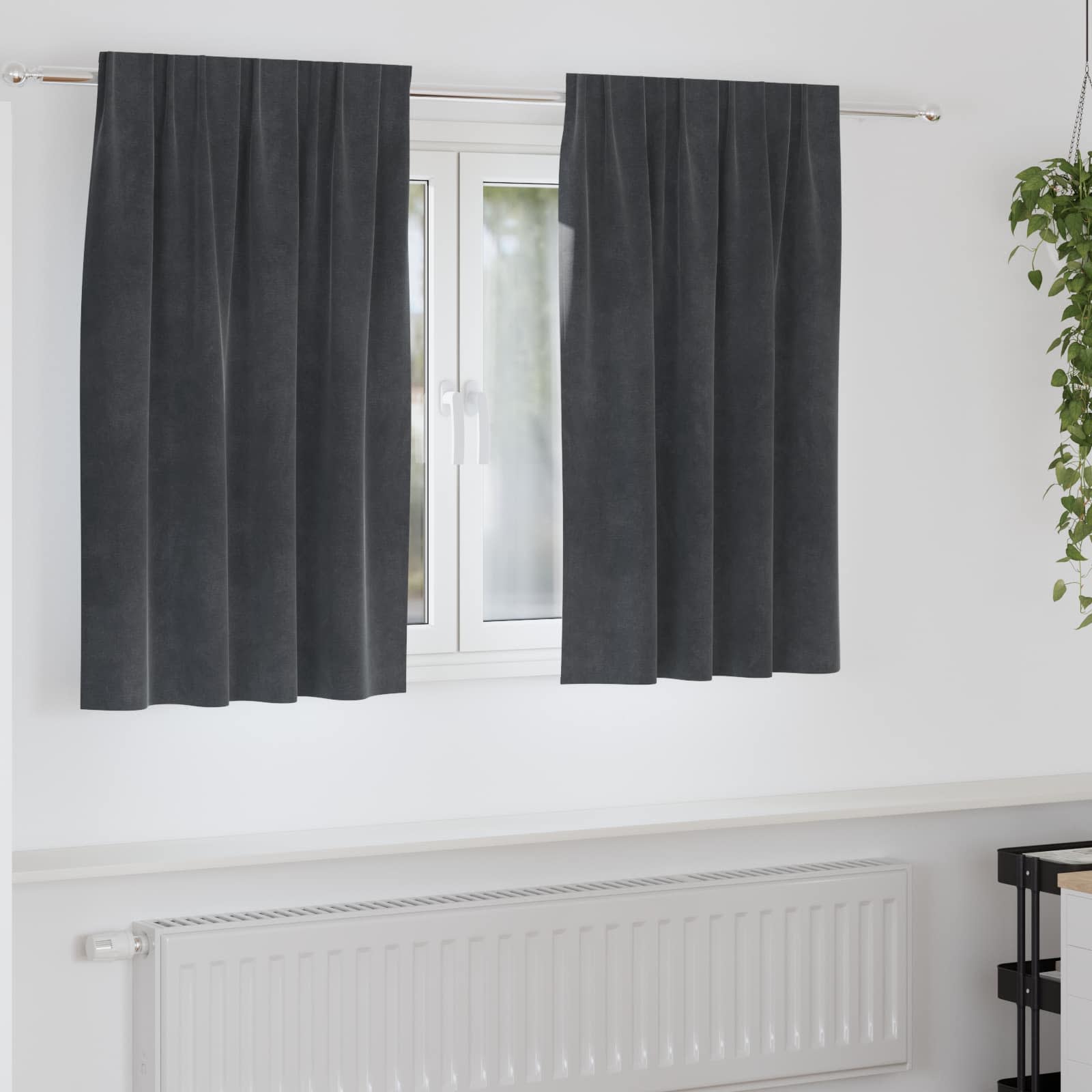 Vidaxl cortinas opacas 2 piezas terciopelo gris claro 140 x 140 cm