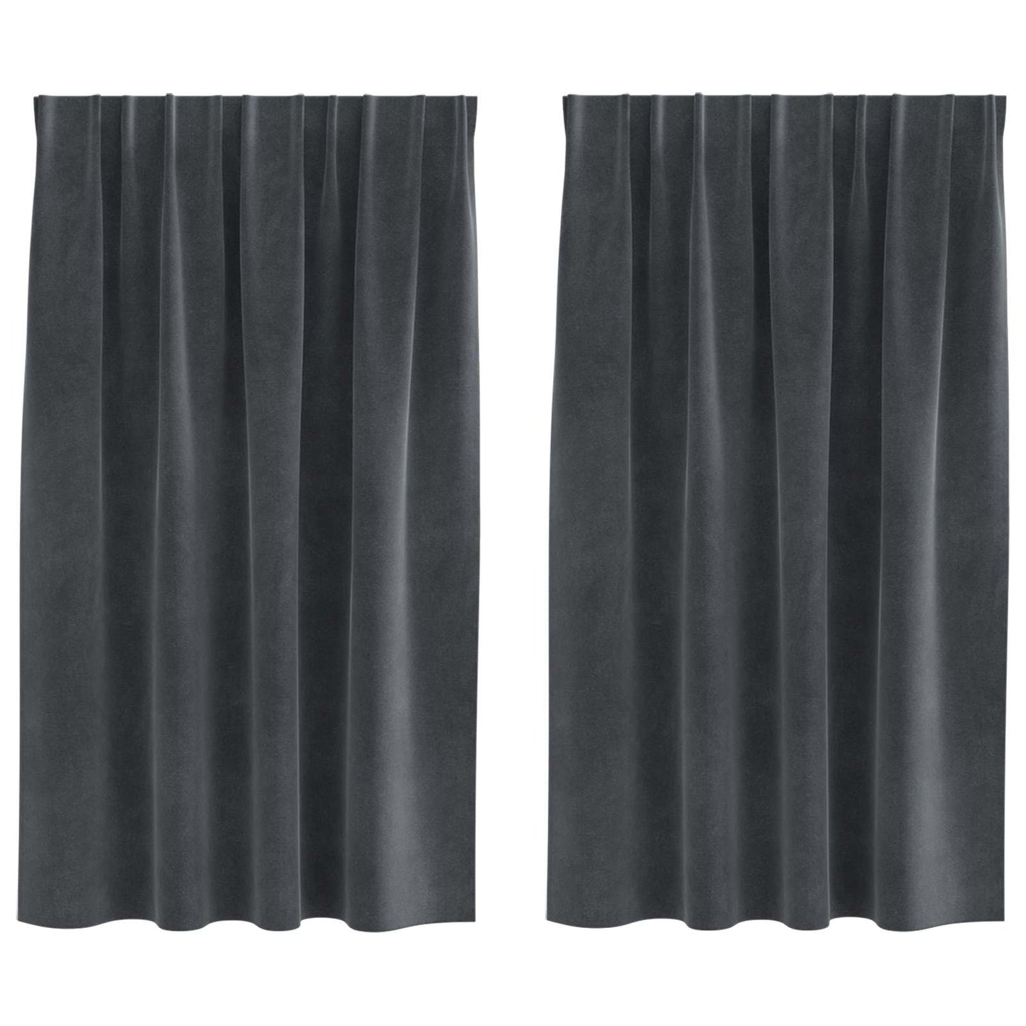 Vidaxl cortinas opacas 2 piezas terciopelo gris claro 140 x 140 cm