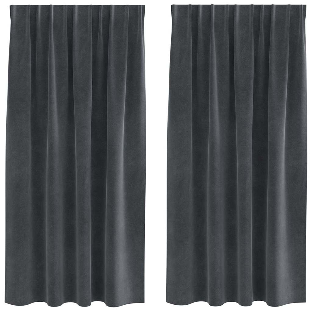 Tende oscuranti Vidaxl 2 pezzi grigio chiaro 140 x 175 cm in velluto
