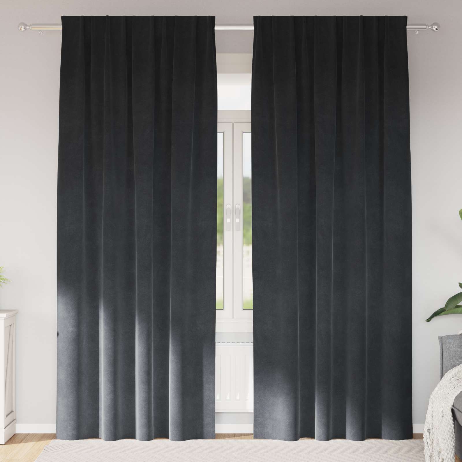 Tende oscuranti Vidaxl 2 pezzi grigio chiaro 140 x 245 cm in velluto
