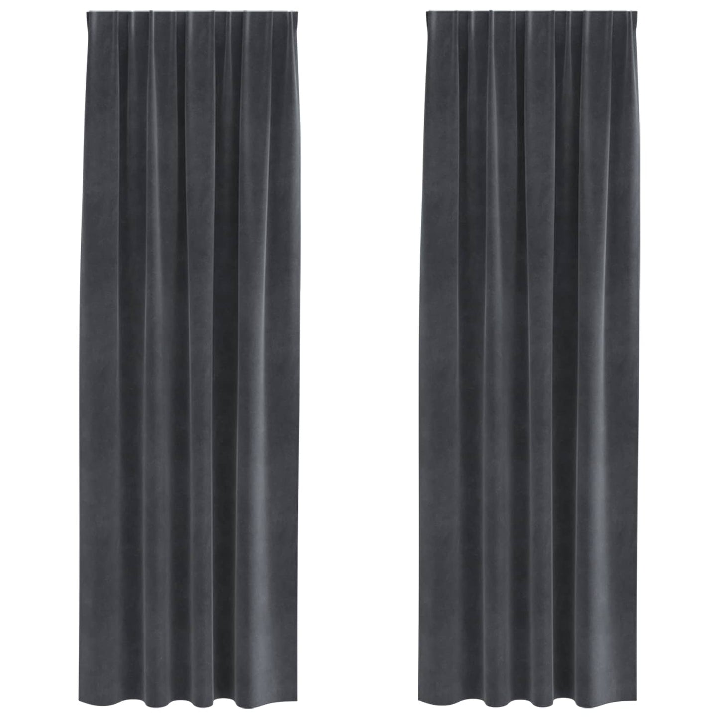 Vidaxl cortinas opacas 2 piezas terciopelo gris claro 140 x 260 cm