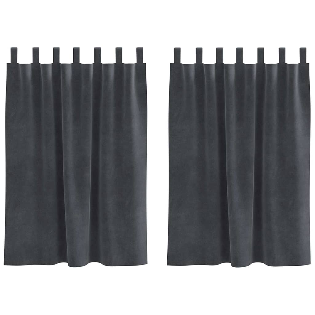 Vidaxl cortinas opacas 2 piezas terciopelo gris claro 140 x 140 cm