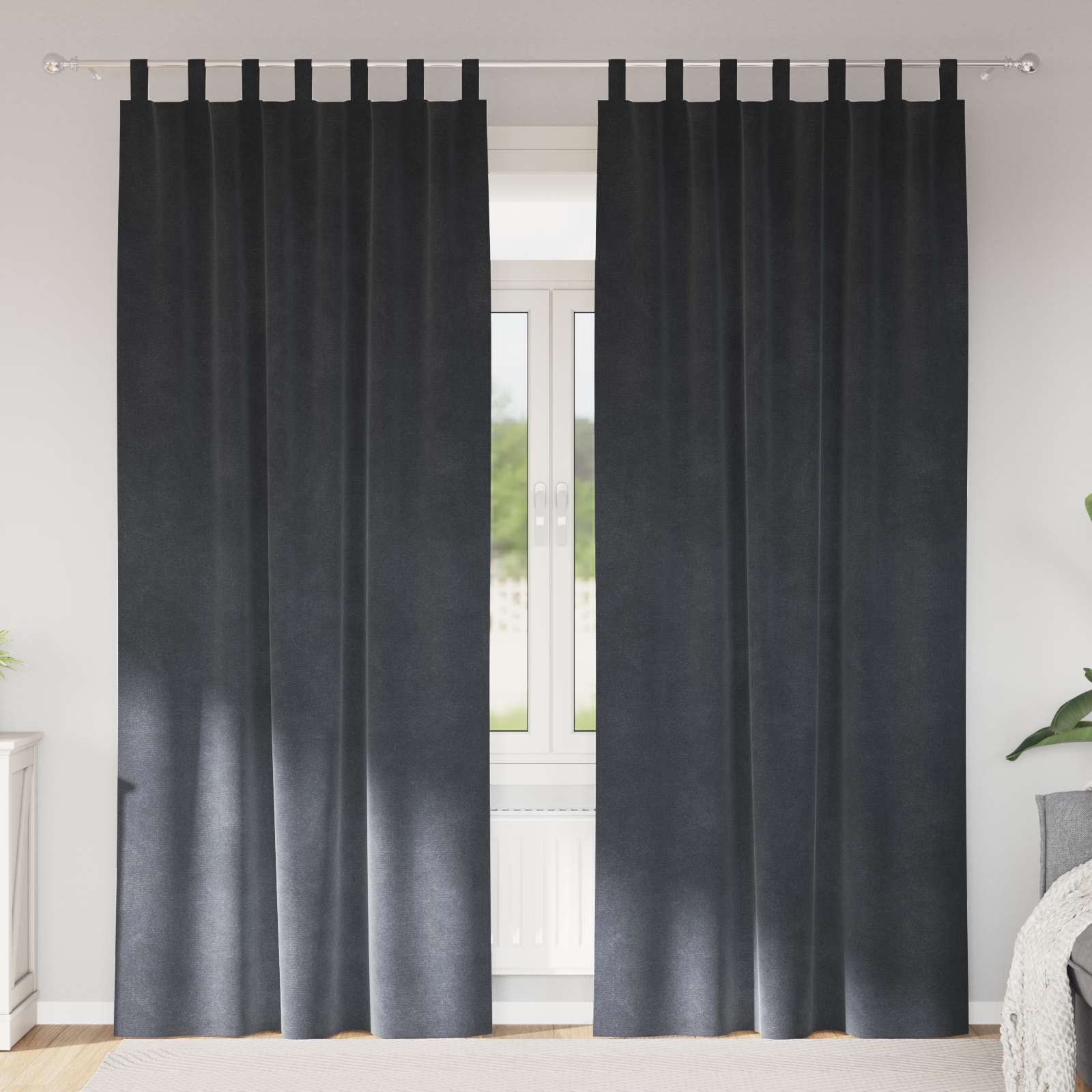 Tende oscuranti Vidaxl 2 pezzi grigio chiaro 140 x 245 cm in velluto