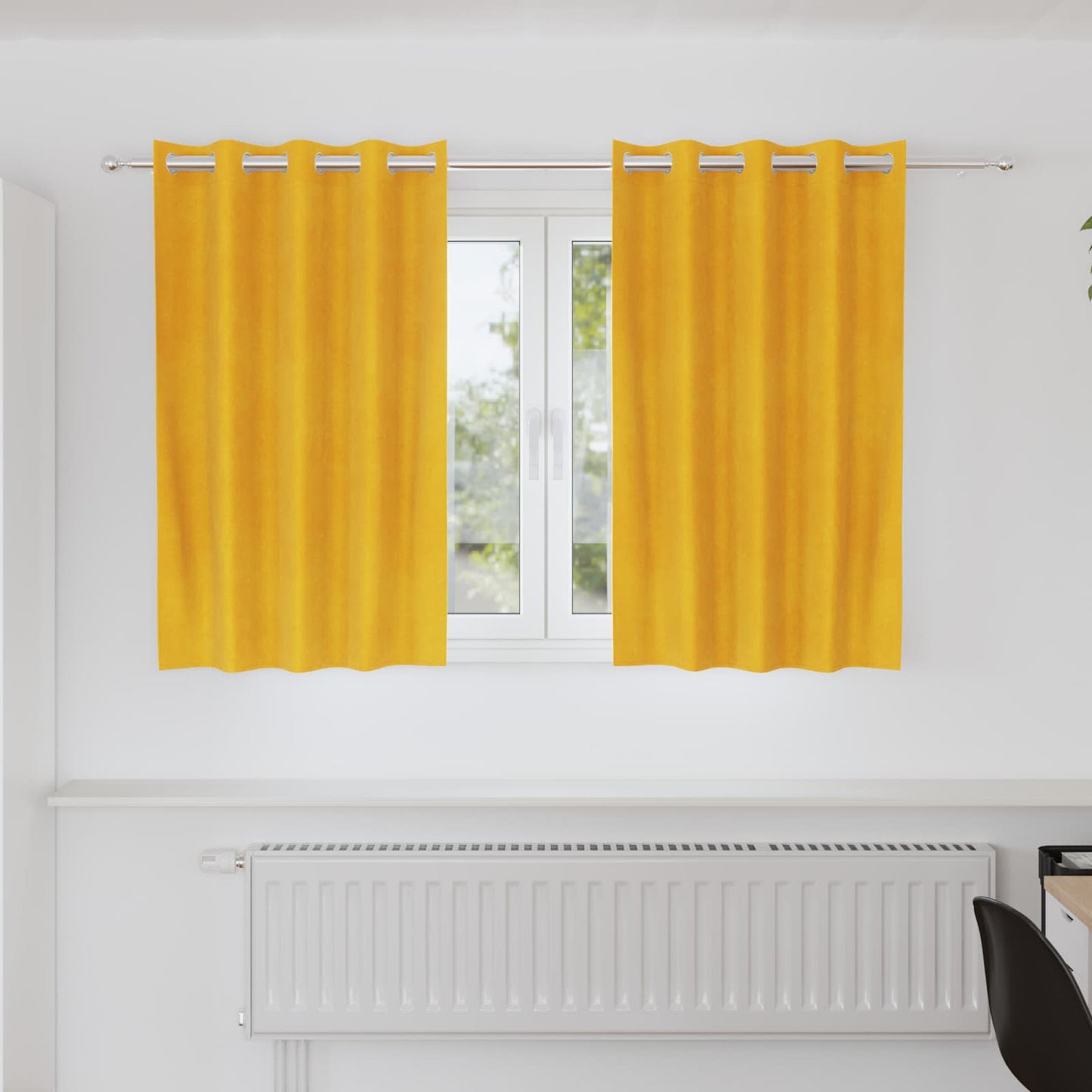 Tende oscuranti Vidaxl 2 pezzi giallo senape 140 x 140 cm in velluto