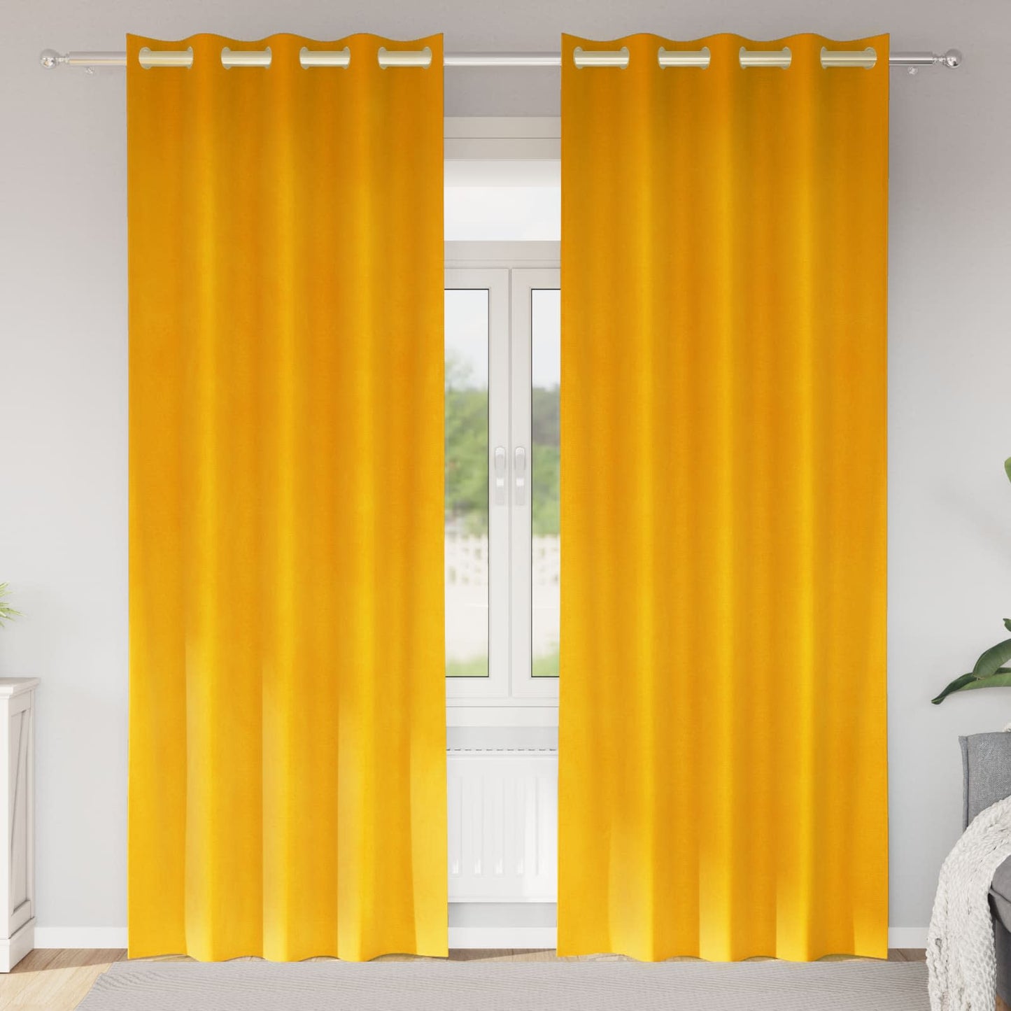 Tende oscuranti Vidaxl 2 pezzi giallo senape 140 x 225 cm in velluto