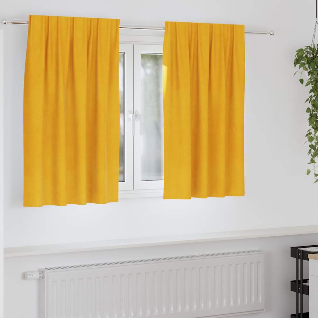Tende oscuranti Vidaxl 2 pezzi giallo senape 140 x 140 cm in velluto