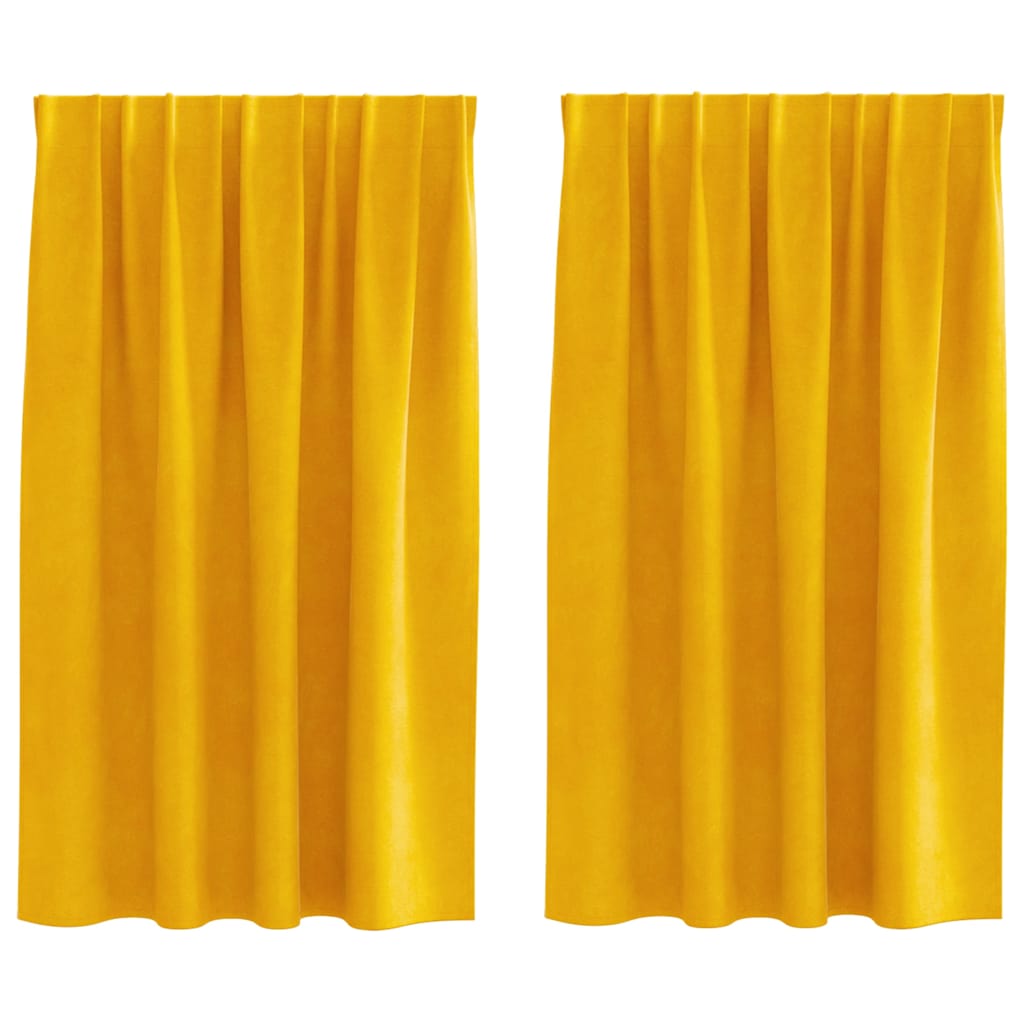 Tende oscuranti Vidaxl 2 pezzi giallo senape 140 x 140 cm in velluto