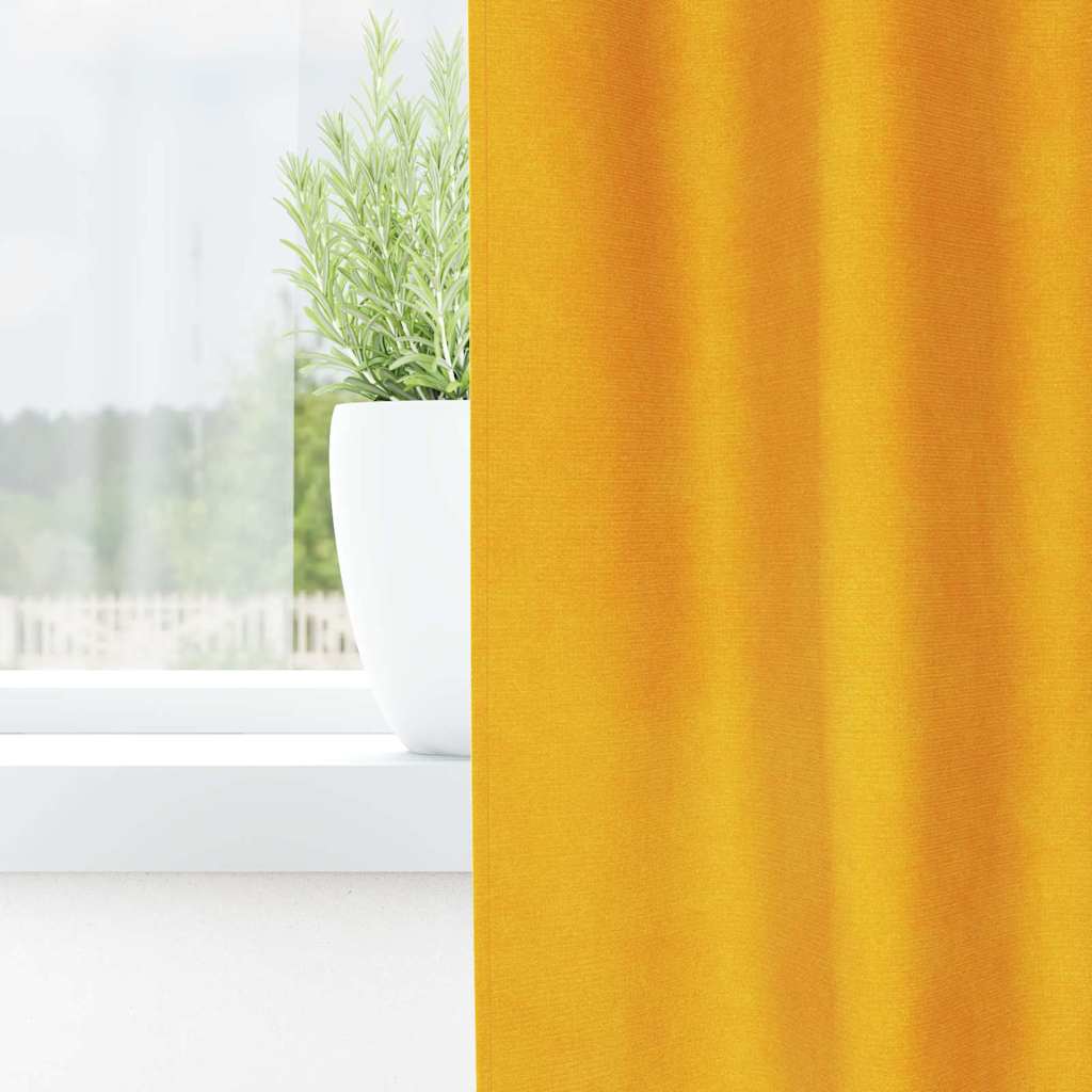 Tende oscuranti Vidaxl 2 pezzi giallo senape 140 x 175 cm in velluto