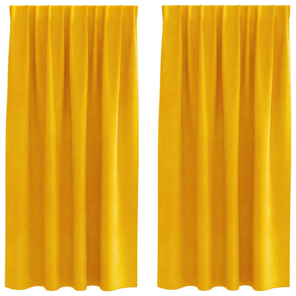Tende oscuranti Vidaxl 2 pezzi giallo senape 140 x 175 cm in velluto