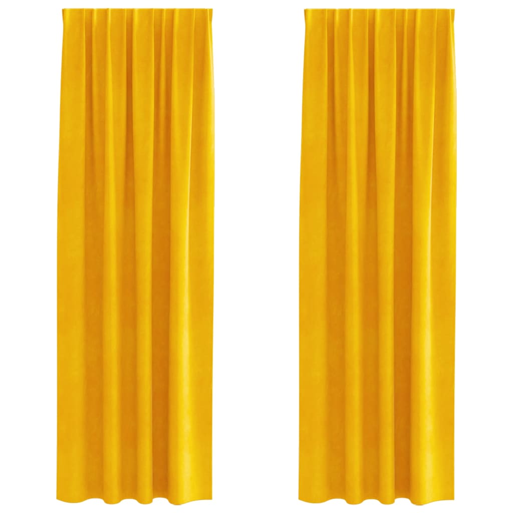 Tende oscuranti Vidaxl 2 pezzi giallo senape 140 x 260 cm in velluto