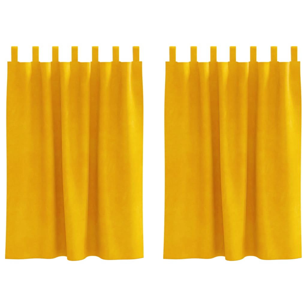 Tende oscuranti Vidaxl 2 pezzi giallo senape 140 x 140 cm in velluto