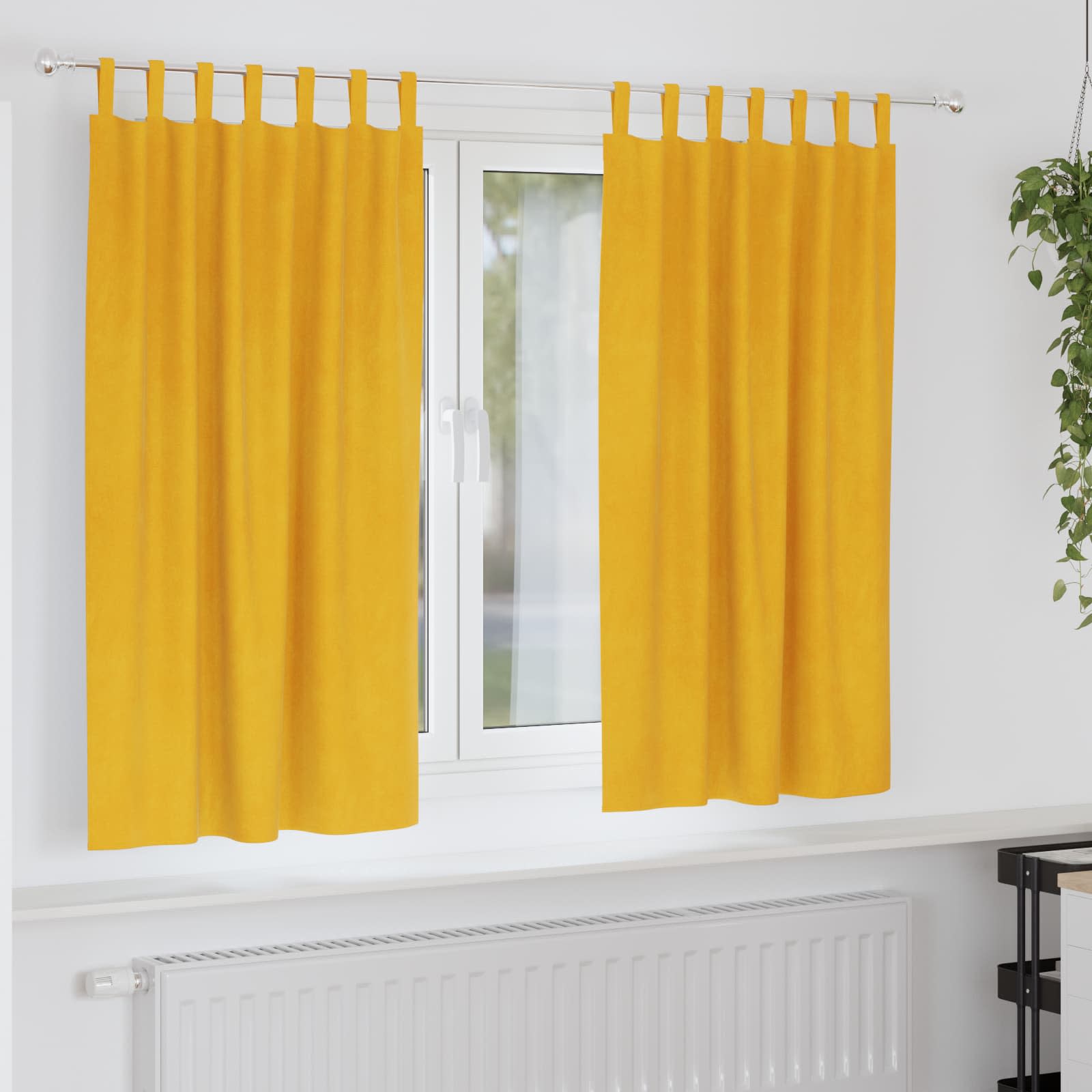 Tende oscuranti Vidaxl 2 pezzi giallo senape 140 x 175 cm in velluto