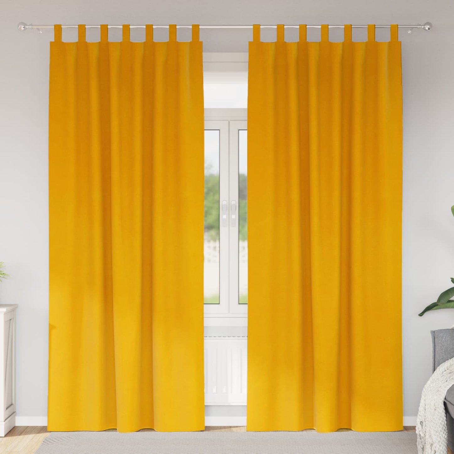 Tende oscuranti Vidaxl 2 pezzi giallo senape 140 x 225 cm in velluto