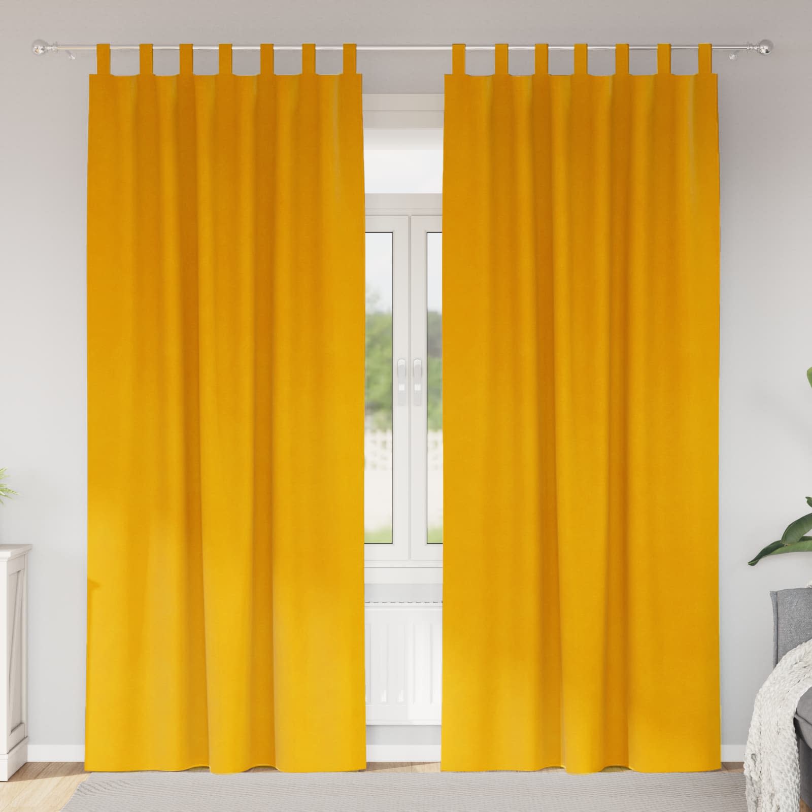 Tende oscuranti Vidaxl 2 pezzi giallo senape 140 x 245 cm in velluto