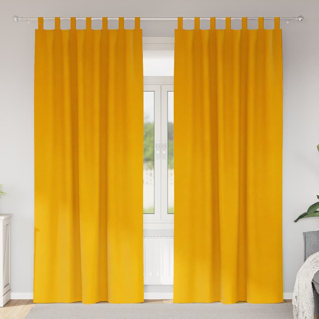 Tende oscuranti Vidaxl 2 pezzi giallo senape 140 x 260 cm in velluto
