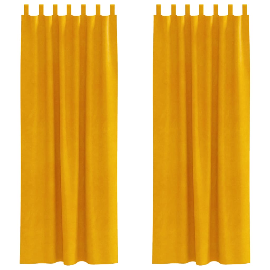 Tende oscuranti Vidaxl 2 pezzi giallo senape 140 x 260 cm in velluto