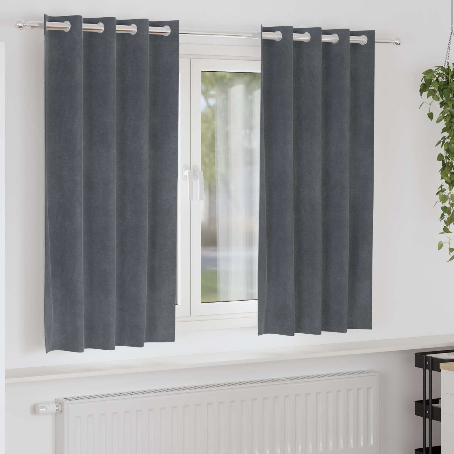 Tende oscuranti Vidaxl 2 pezzi grigio chiaro 140 x 175 cm in velluto
