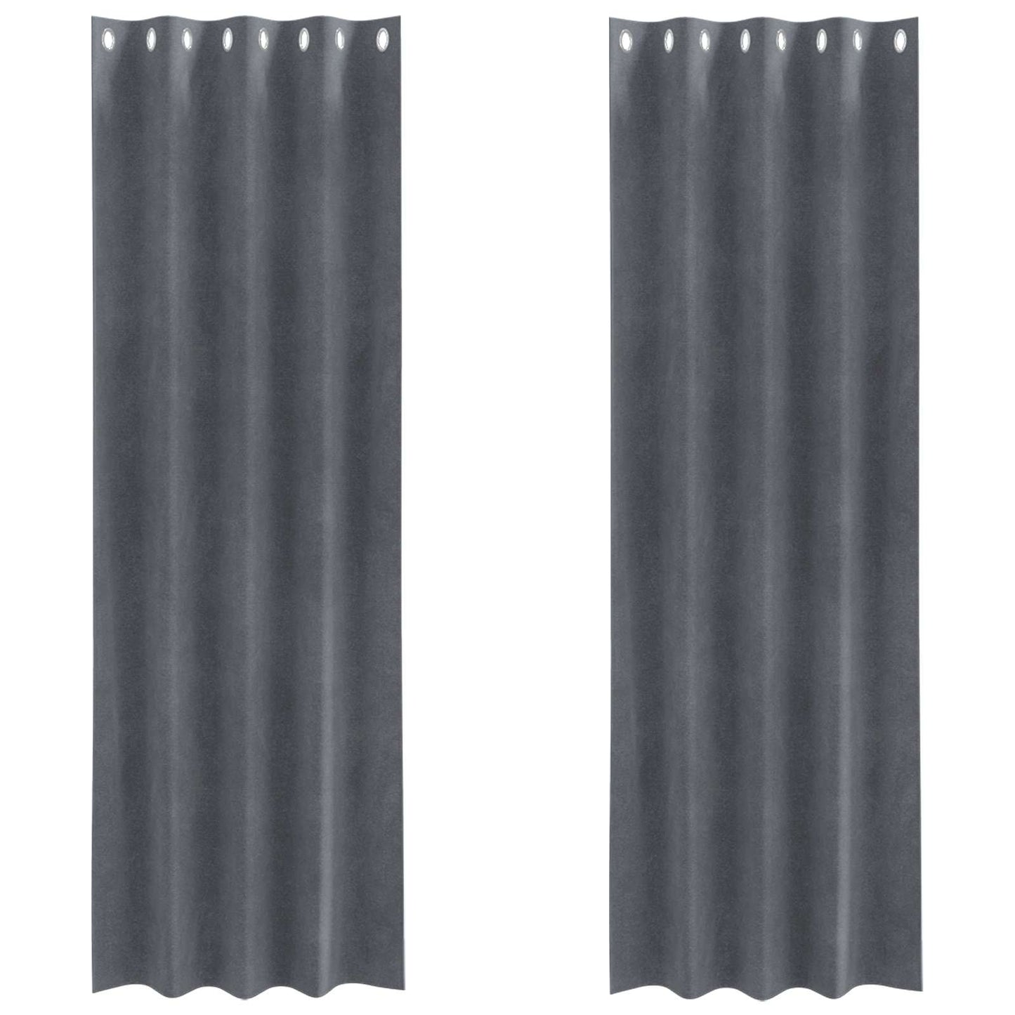 Vidaxl cortinas opacas 2 piezas terciopelo gris claro 140 x 245 cm