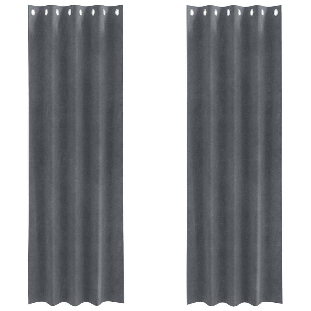 Tende oscuranti Vidaxl 2 pezzi grigio chiaro 140 x 260 cm in velluto
