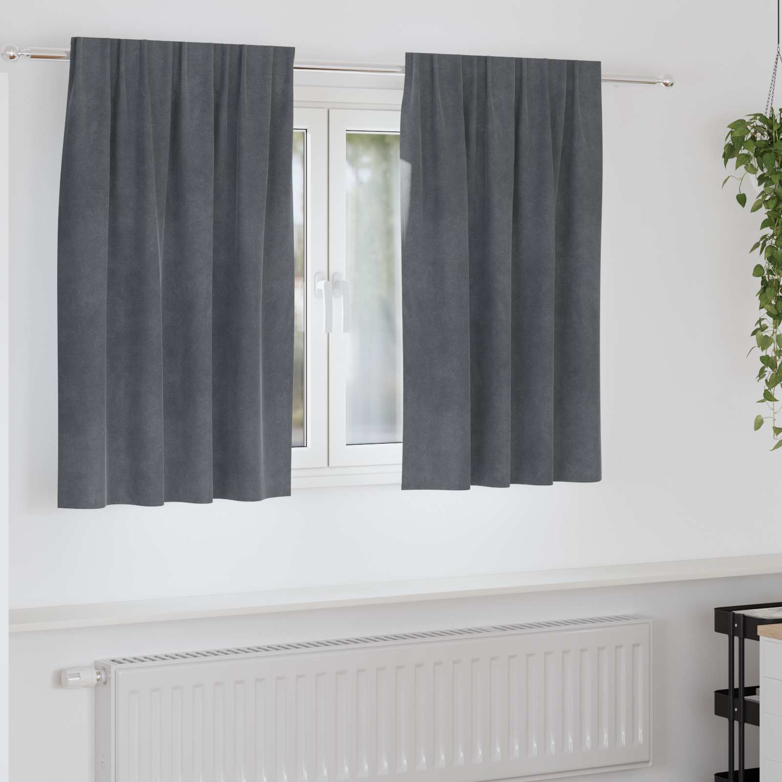 Vidaxl cortinas opacas 2 piezas terciopelo gris claro 140 x 140 cm