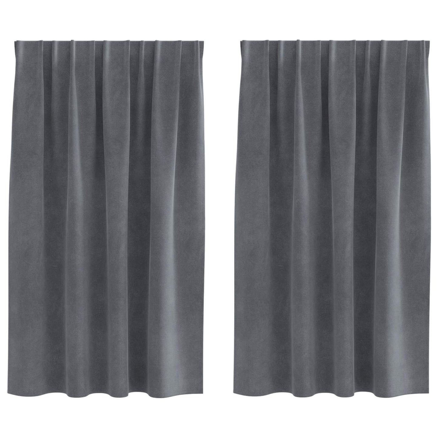 Vidaxl cortinas opacas 2 piezas terciopelo gris claro 140 x 140 cm