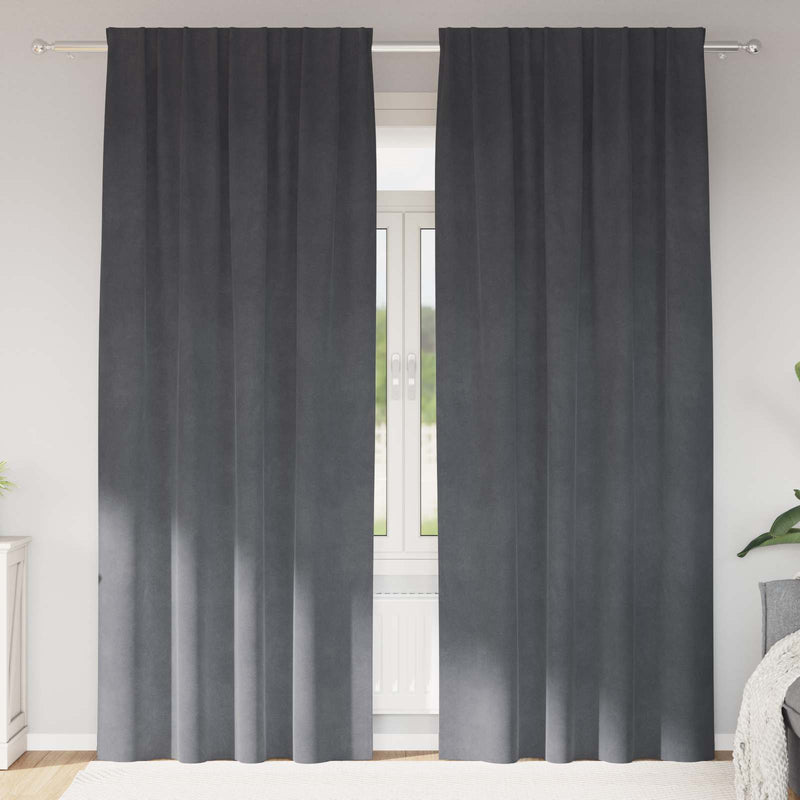 Vidaxl verduisterende gordijnen 2 pcs lichtgrijs 140 x 245 cm fluweel