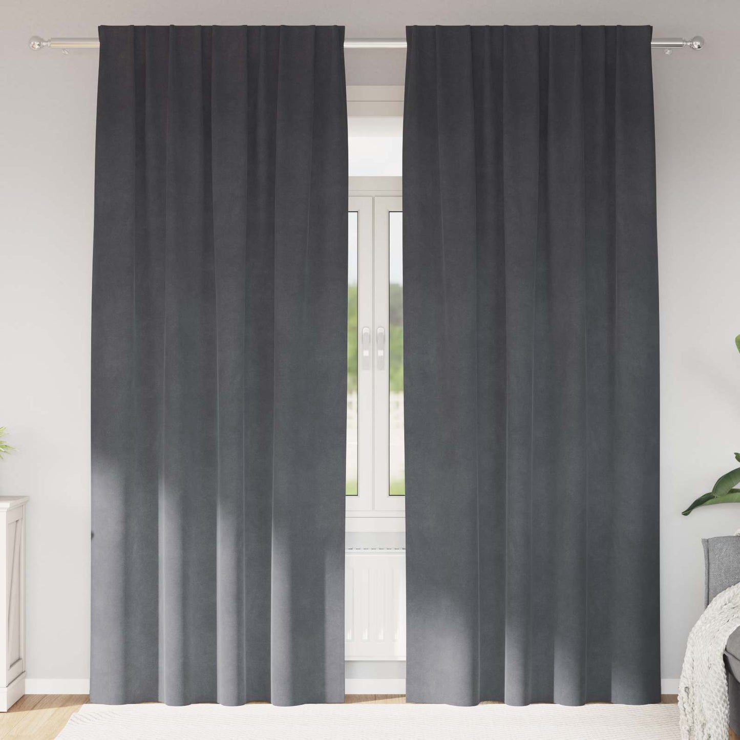 Tende oscuranti Vidaxl 2 pezzi grigio chiaro 140 x 260 cm in velluto