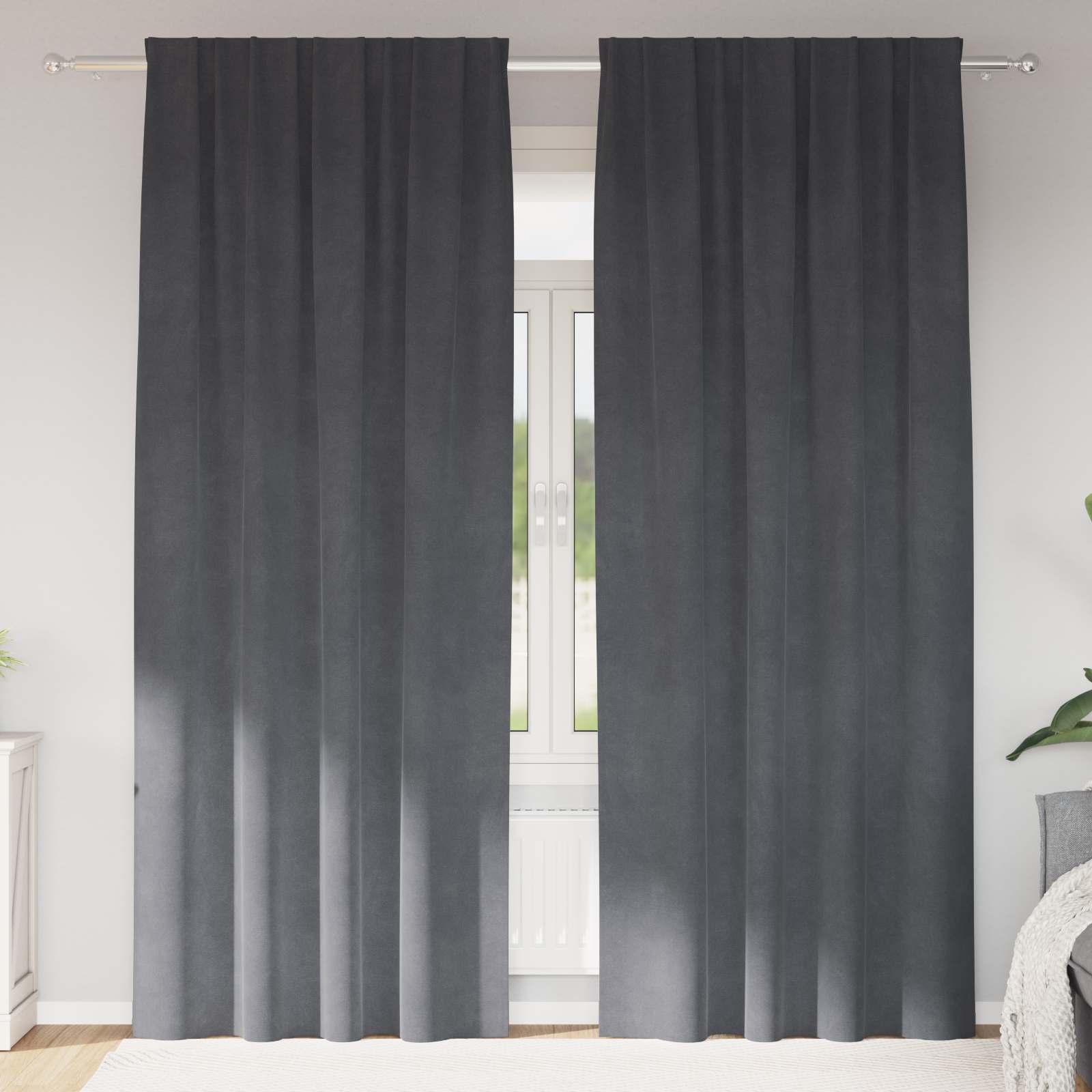 Tende oscuranti Vidaxl 2 pezzi grigio chiaro 140 x 260 cm in velluto