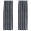 Vidaxl cortinas opacas 2 piezas terciopelo gris claro 140 x 260 cm