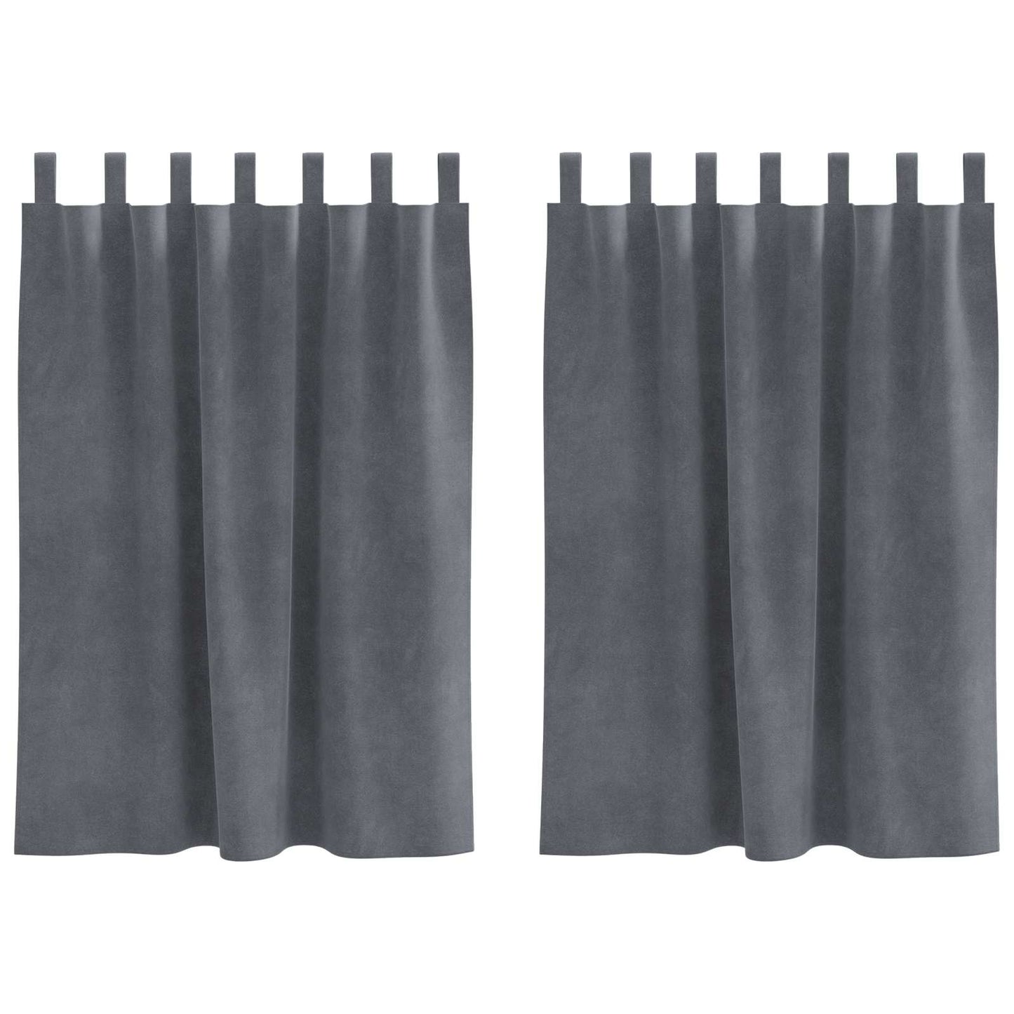 Vidaxl cortinas opacas 2 piezas terciopelo gris claro 140 x 140 cm