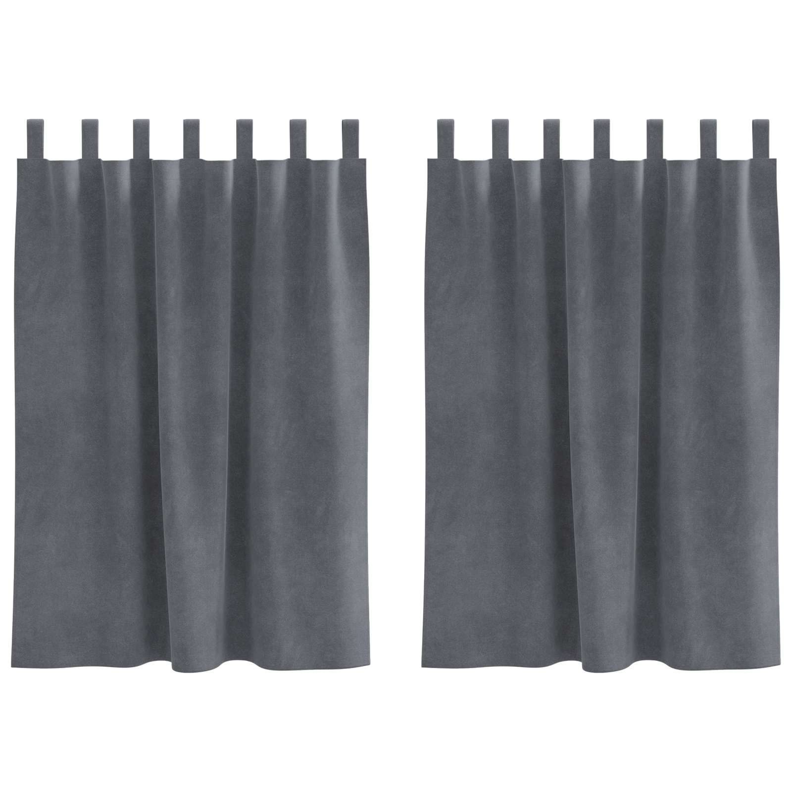 Vidaxl cortinas opacas 2 piezas terciopelo gris claro 140 x 140 cm