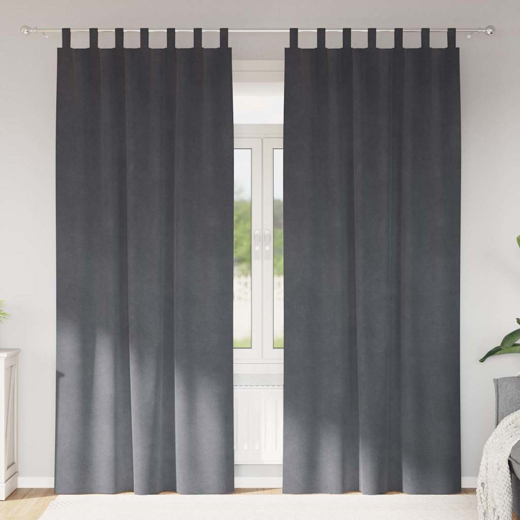 Tende oscuranti Vidaxl 2 pezzi grigio chiaro 140 x 245 cm in velluto