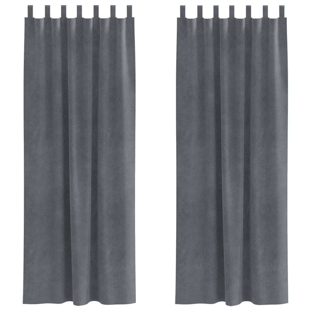 Tende oscuranti Vidaxl 2 pezzi grigio chiaro 140 x 245 cm in velluto