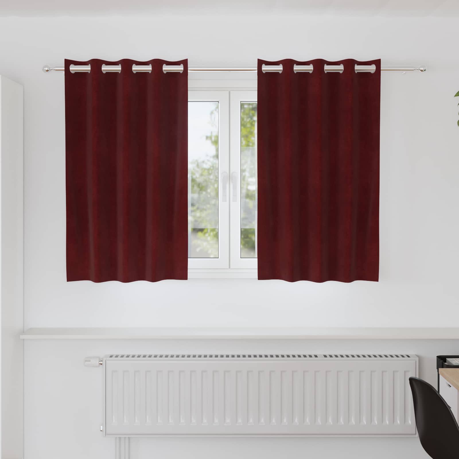 Tende oscuranti Vidaxx 2 pezzi rosso vino 140 x 140 cm velluto