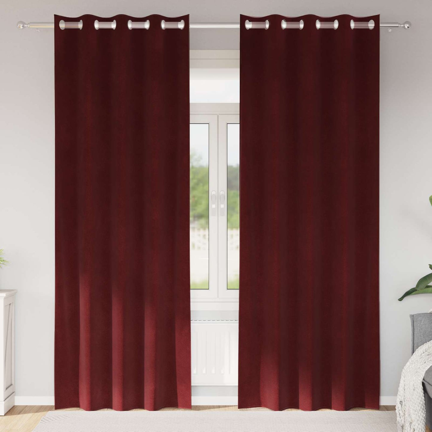 Tende oscuranti Vidaxx 2 pezzi rosso vino 140 x 245 cm velluto
