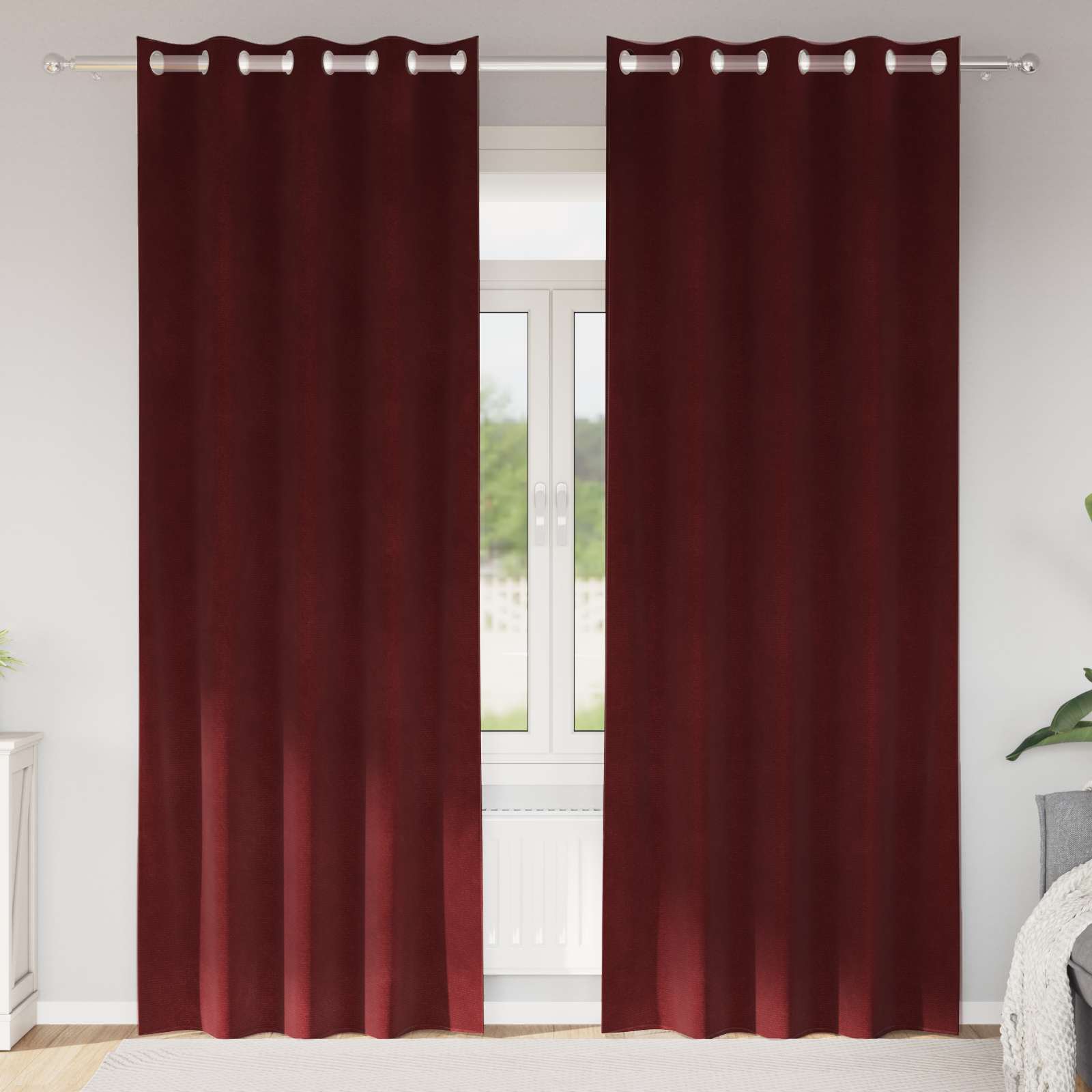 Tende oscuranti Vidaxx 2 pezzi rosso vino 140 x 260 cm velluto