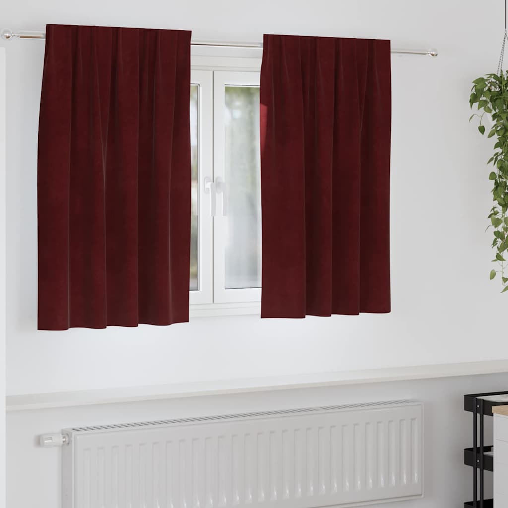 Tende oscuranti Vidaxx 2 pezzi rosso vino 140 x 140 cm velluto