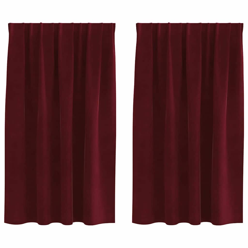 Tende oscuranti Vidaxx 2 pezzi rosso vino 140 x 140 cm velluto