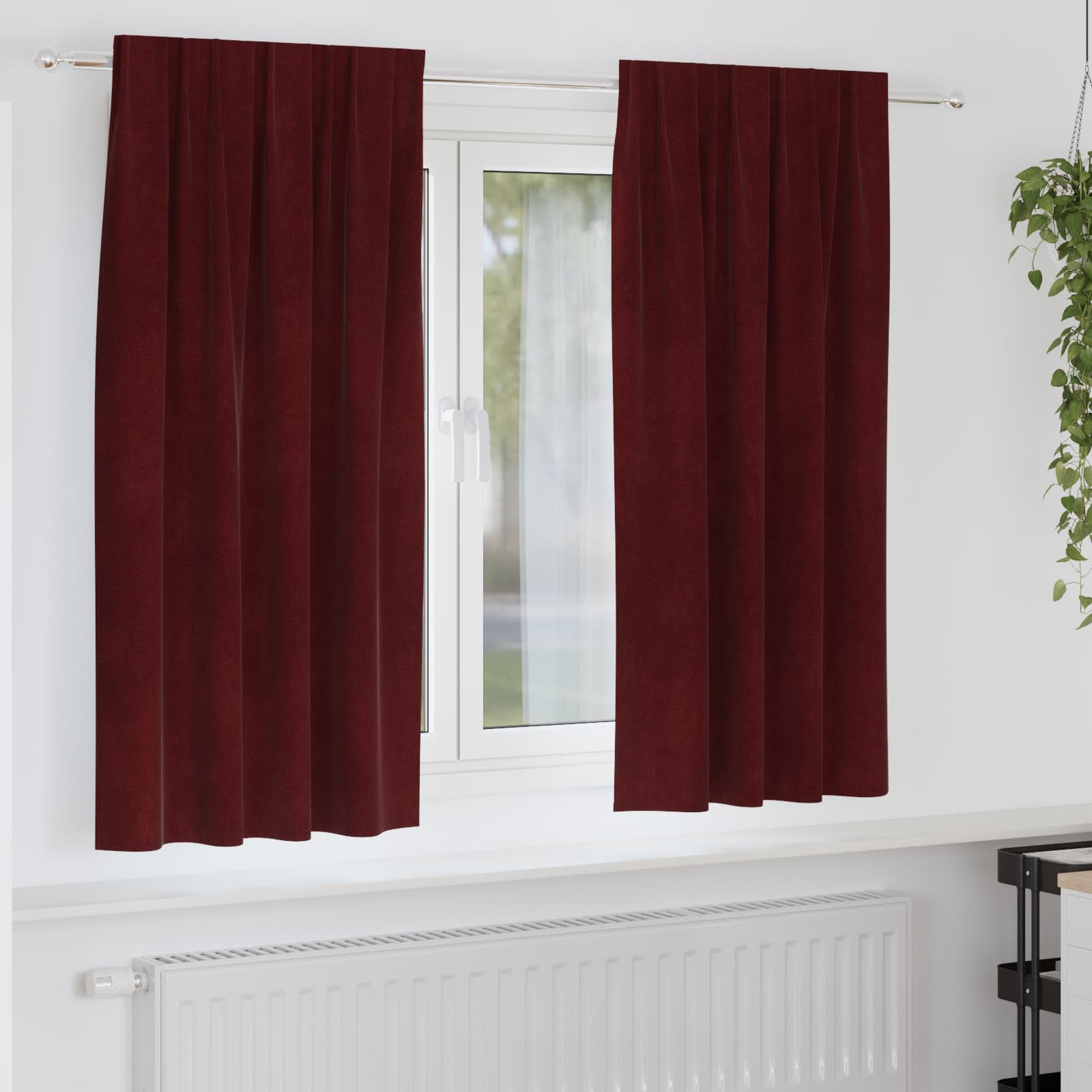 Tende oscuranti Vidaxl 2 pezzi rosso vino 140 x 175 cm velluto