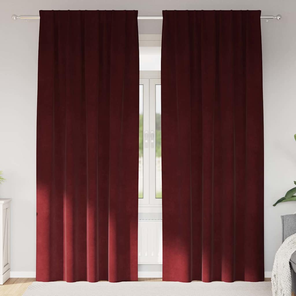 Tende oscuranti Vidaxl 2 pezzi rosso vino 140 x 225 cm velluto