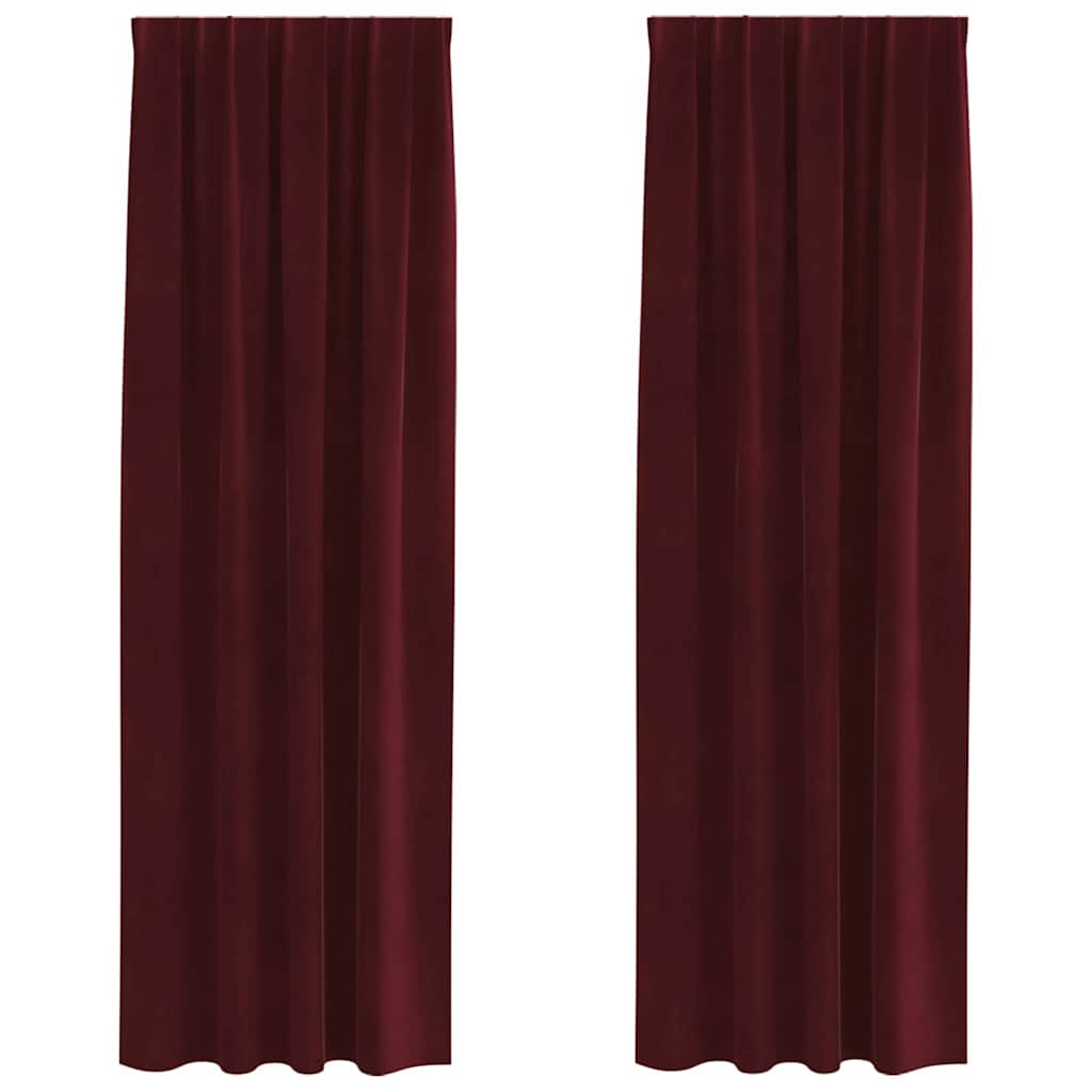 Tende oscuranti Vidaxl 2 pezzi rosso vino 140 x 225 cm velluto