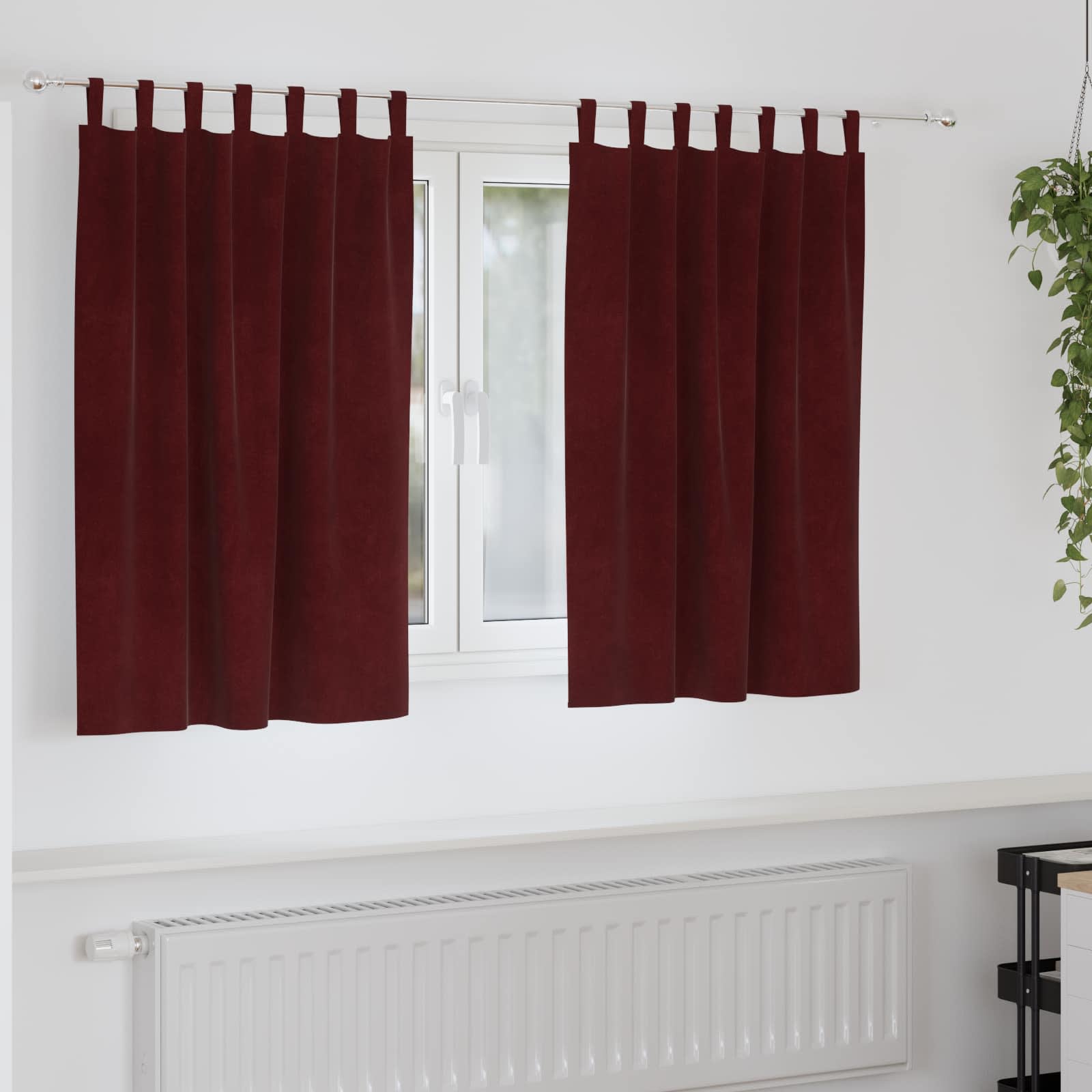 Tende oscuranti Vidaxx 2 pezzi rosso vino 140 x 140 cm velluto