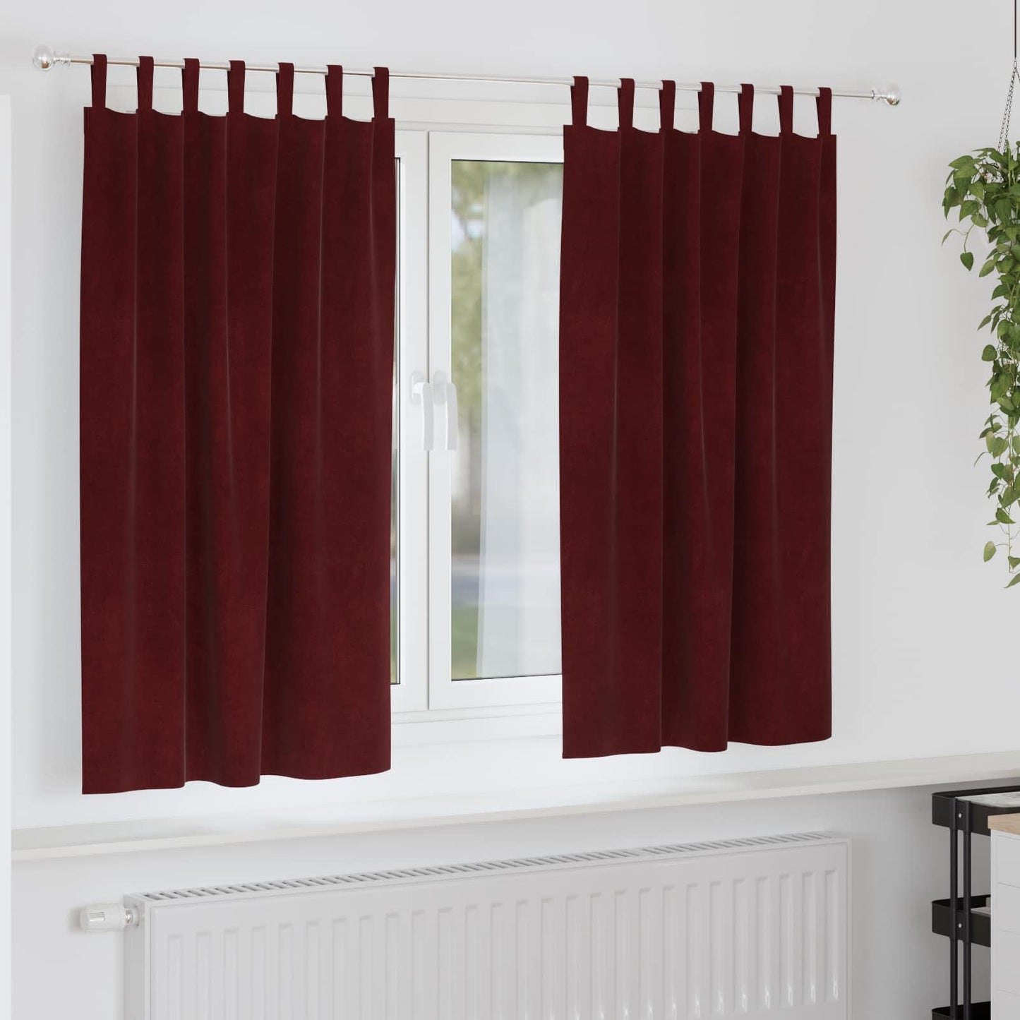 Tende oscuranti Vidaxl 2 pezzi rosso vino 140 x 175 cm velluto