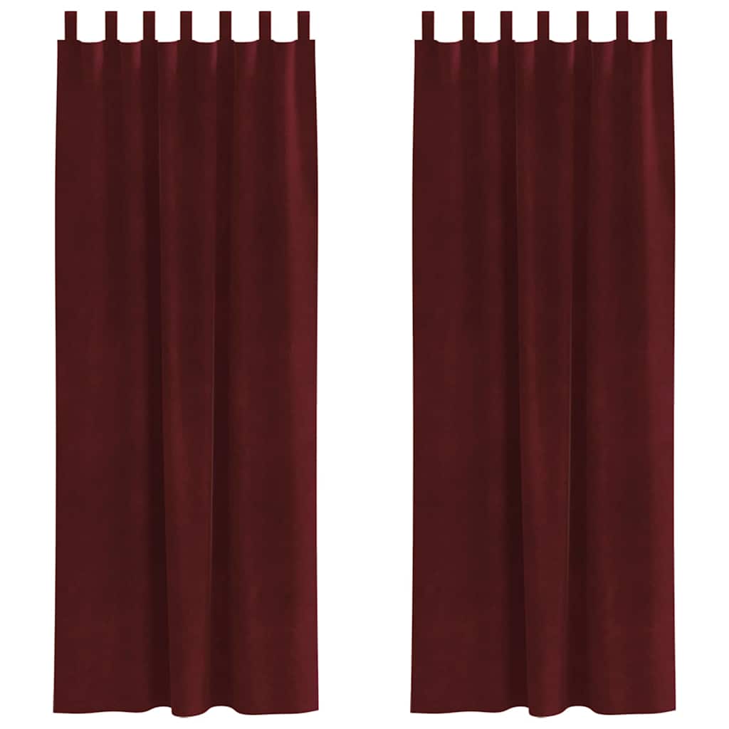 Tende oscuranti Vidaxx 2 pezzi rosso vino 140 x 260 cm velluto