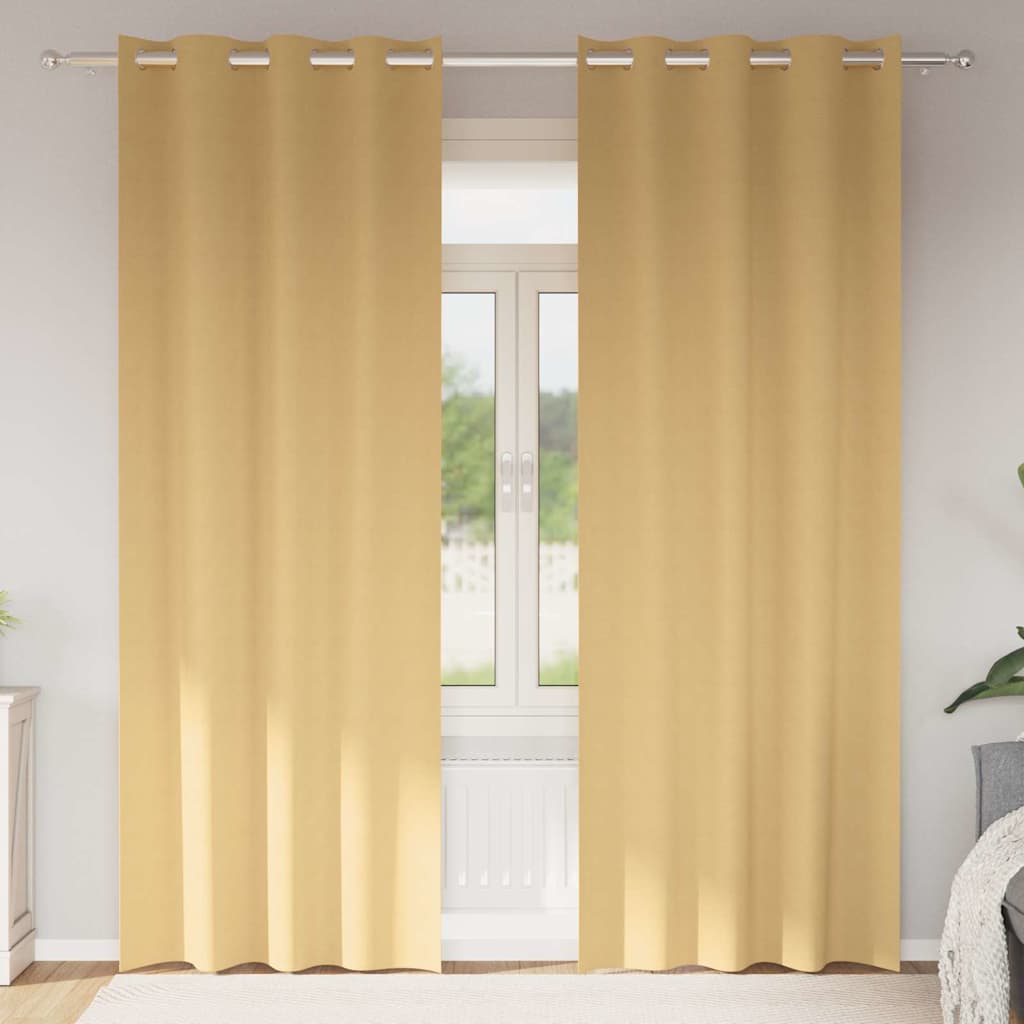Tende oscuranti Vidaxl con anelli 2 pezzi beige 245 x 140 cm