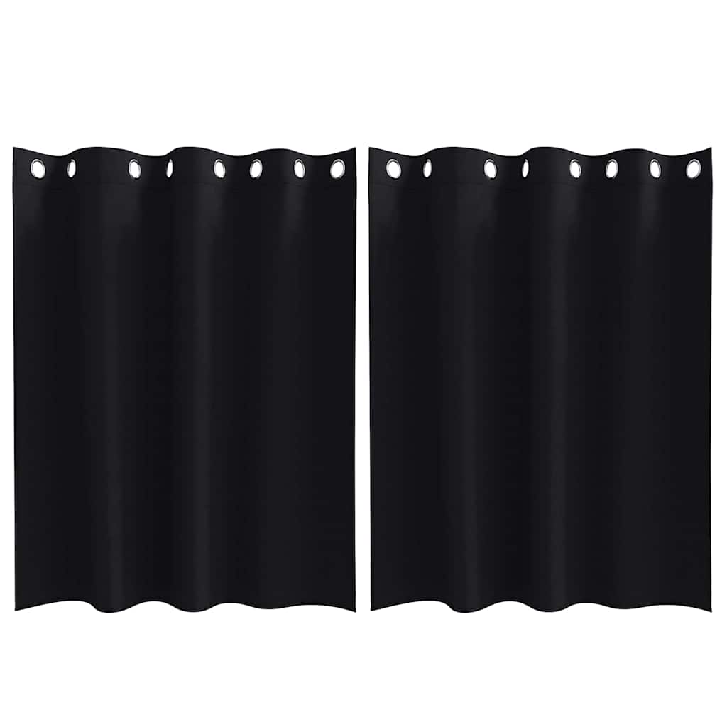 Tende oscuranti VidaXL con anelli 2 pz nere 140 x 140 cm