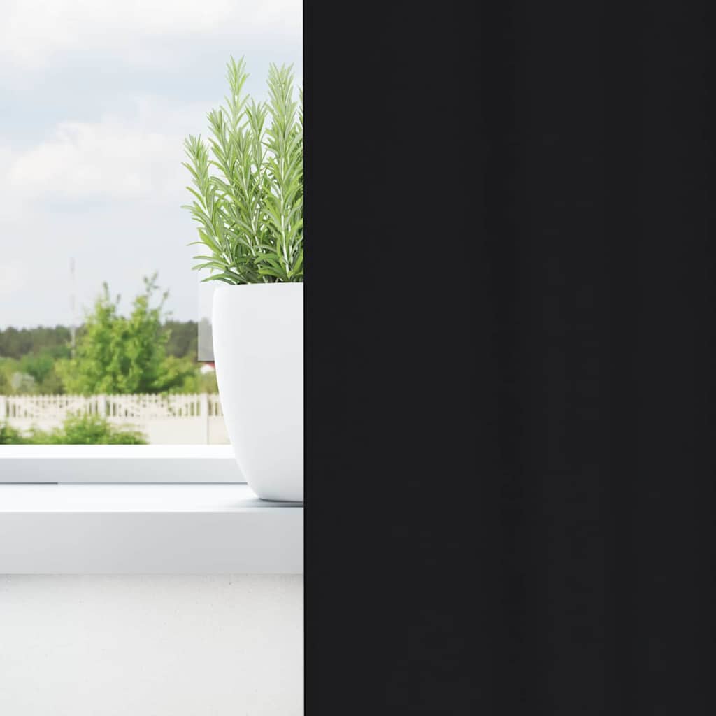 Tende oscuranti VidaXL con anelli 2 pz nere 175 x 140 cm