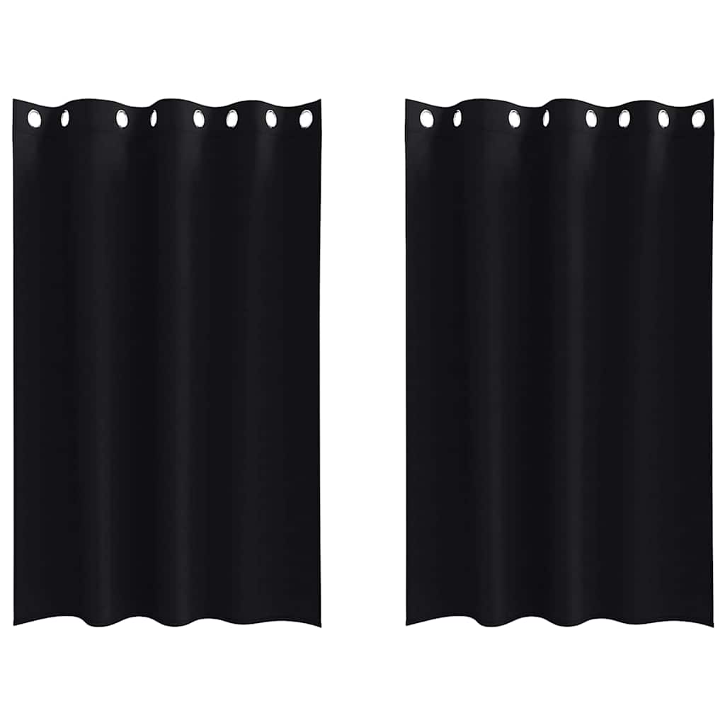 Tende oscuranti VidaXL con anelli 2 pz nere 175 x 140 cm
