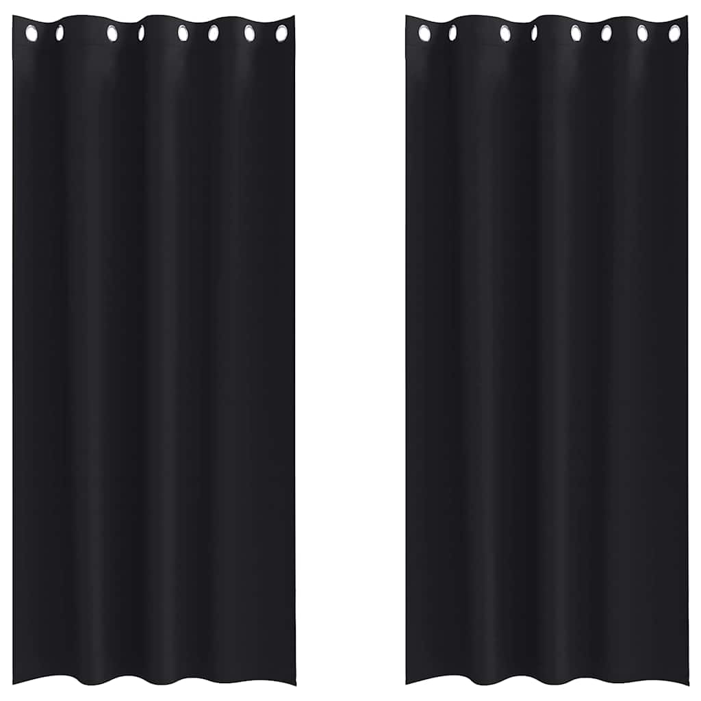 Tende oscuranti VidaXL con anelli 2 pz nere 225 x 140 cm